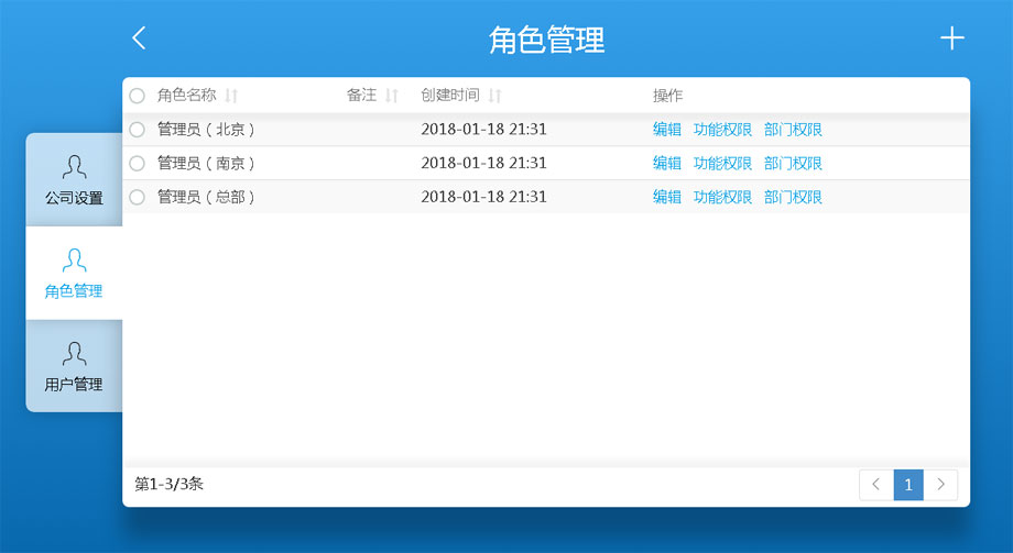 云考勤管理系统系统设置-角色管理